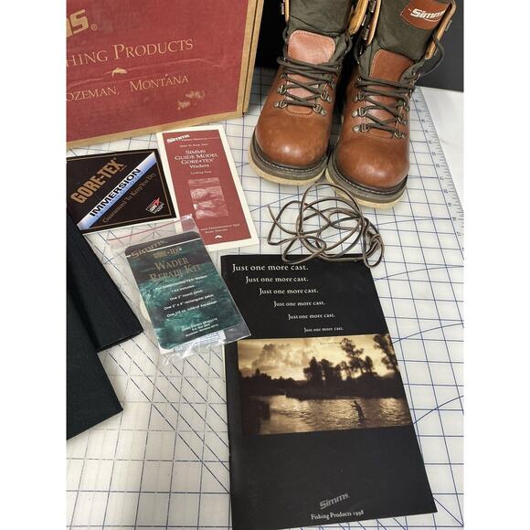 Simms Guide Model Fishing Boots Men’s‎ Size 8 With Simms Gravel Guards Included - Picture 4 of 15
